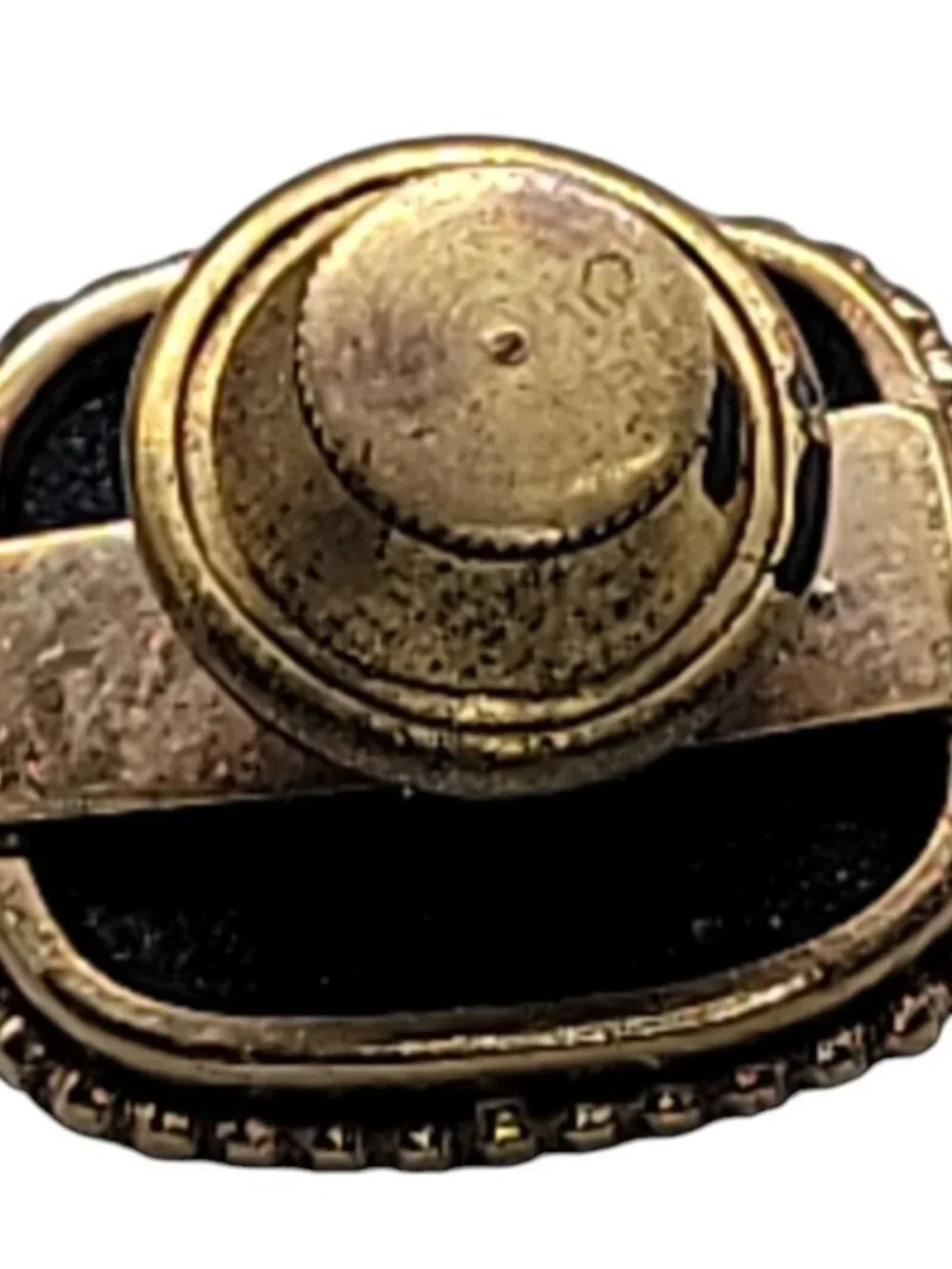 14k Black Onyx Inlay Mens Tie Tack Mine Cut Diamond Antique Early 1900s Art Deco